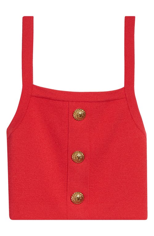 Balmain Three Button Knit Tank In Red