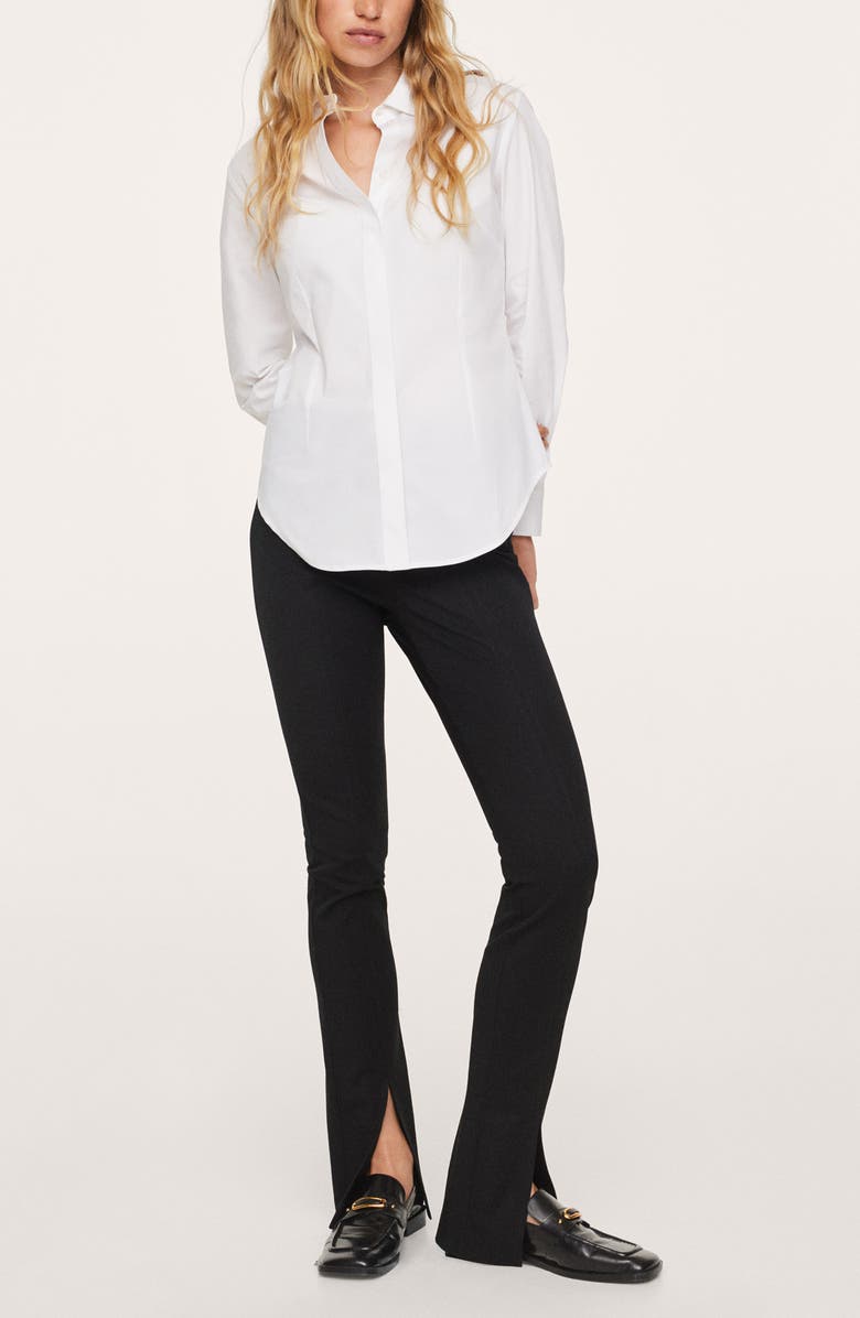 MANGO Essential Cotton Blend Button-Up Shirt, Alternate, color, 