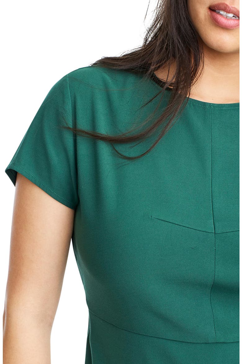 for J.Crew Stretch Twill Sheath Dress, Alternate, color, FOREST GREEN