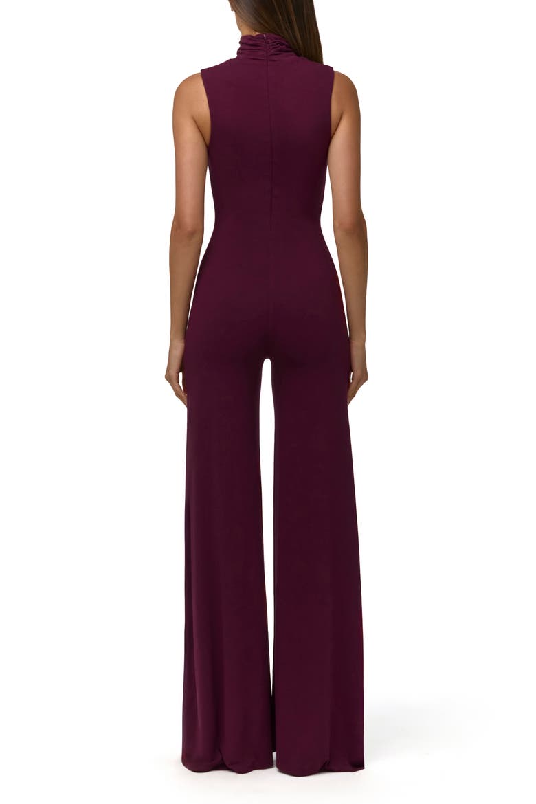 Scrunch Neck Straight Leg Jumpsuit, Alternate, color, DARK PLUM