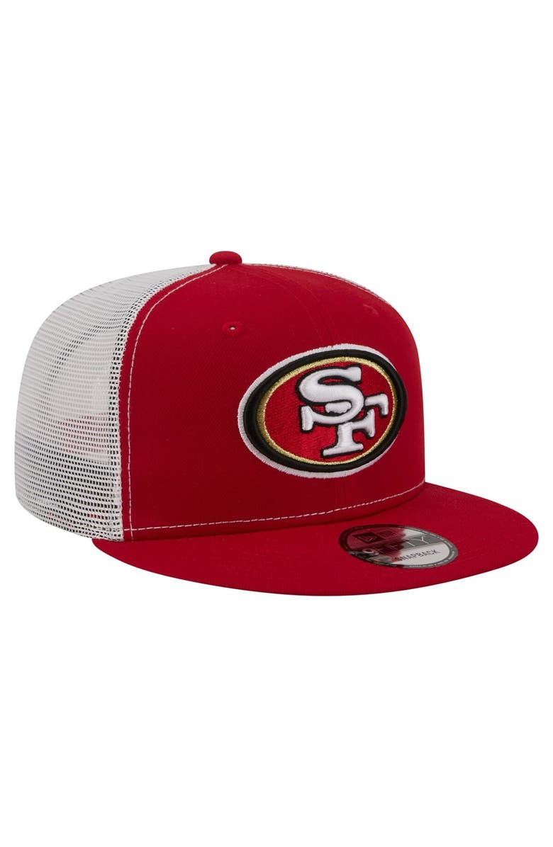 New Era Men's New Era  Scarlet San Francisco 49ers Core Team 9FIFTY Trucker Snapback Hat, Alternate, color, Scarlet