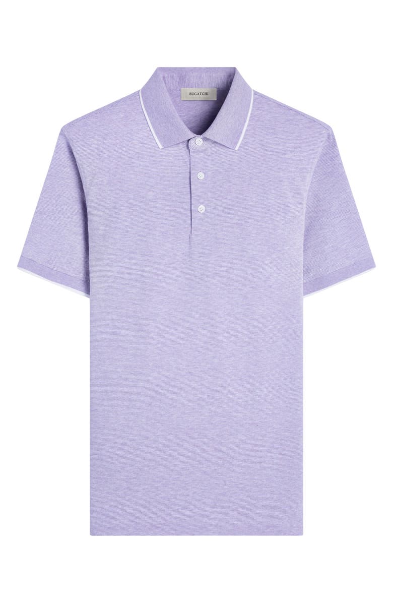 Bugatchi Tipped Contrast Collar Polo, Alternate, color, Lilac