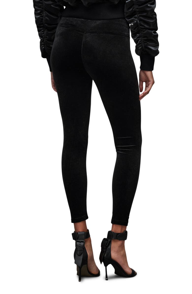 AllSaints Cora High Waist Velvet Leggings, Alternate, color,