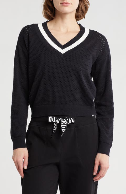 Sport Mesh V-Neck Sweater