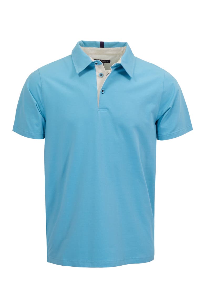 Mens Knit Polo, Alternate, color, TEAL