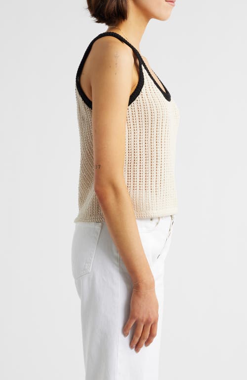 Shop Madewell Open Stitch Sweater Tank In Sand And Black Combo