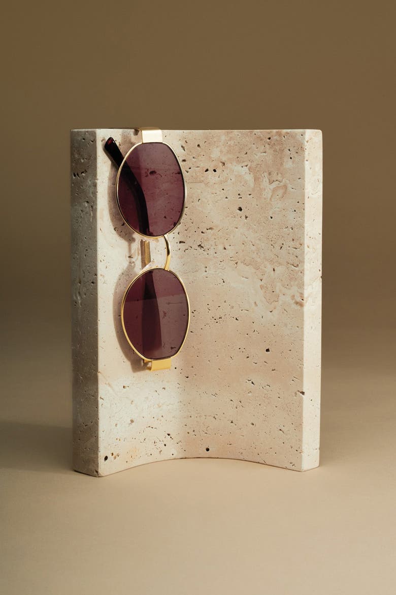 Siena Oval Sunglasses in Matte Gold And Tortoiseshell, Alternate, color, Matte Gold