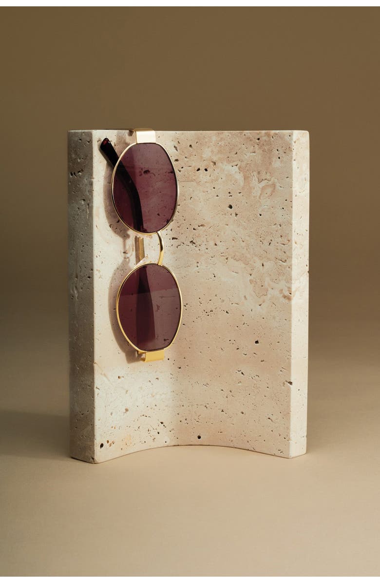 Katie Loxton Siena Oval Sunglasses in Matte Gold And Tortoiseshell, Alternate, color, Matte Gold