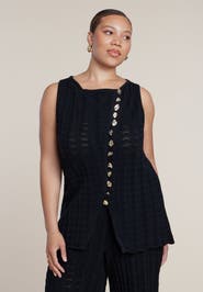 ELOQUII Pointelle Stitch Sweater Vest