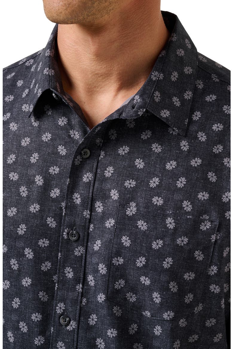 Grey Wind Short Sleeve Button-Up Shirt, Alternate, color, HEATHER BLACK