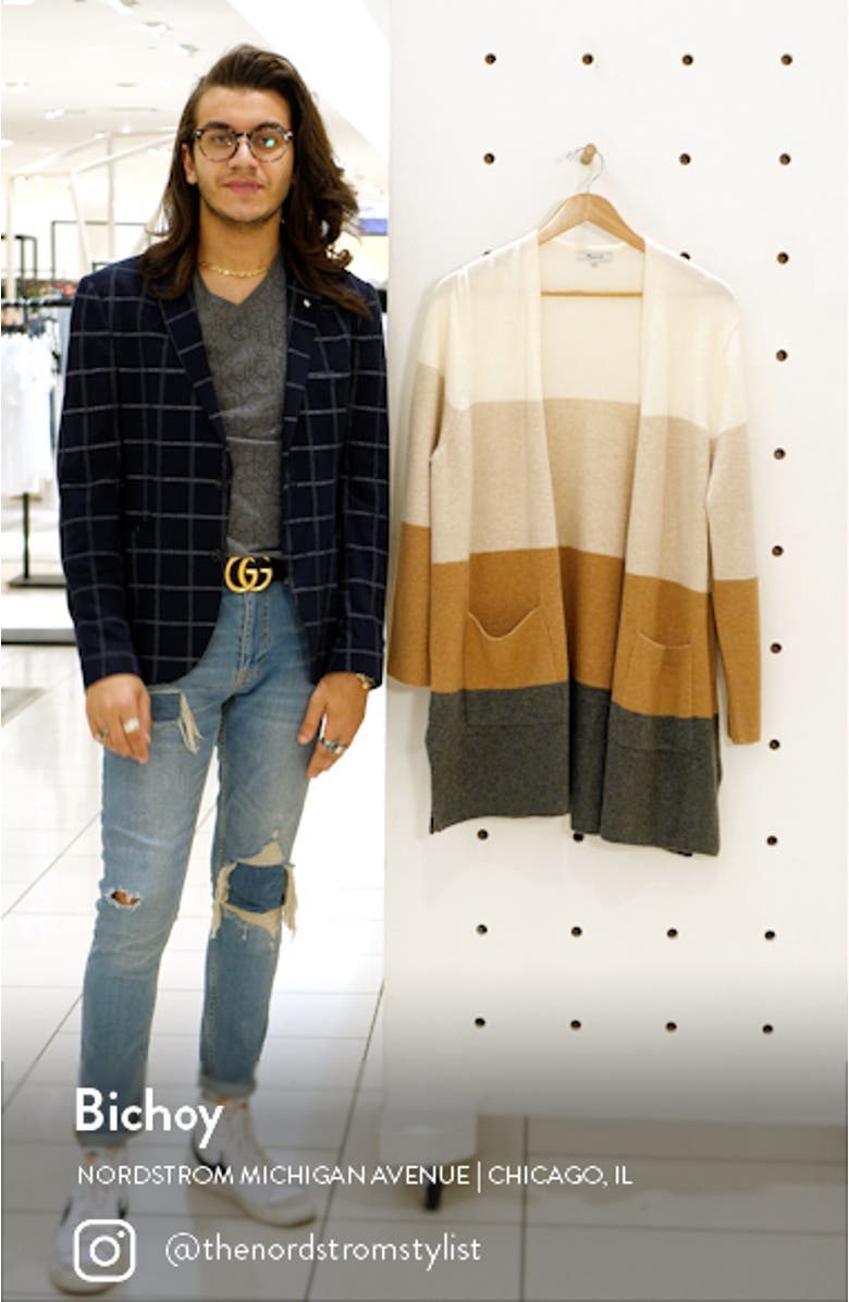 Kent Colorblock Stripe Cardigan Sweater, sales video thumbnail