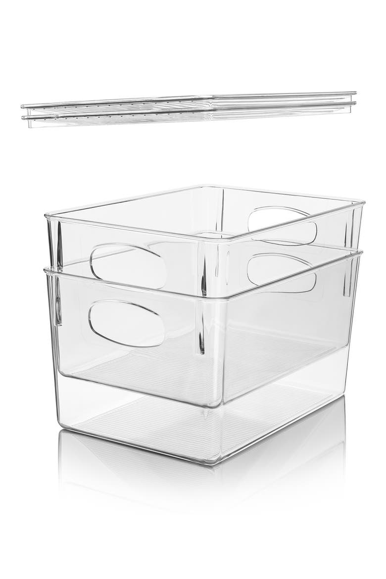 Clear Storage Bin With Lid - Set of 2, Alternate, color, CLEAR