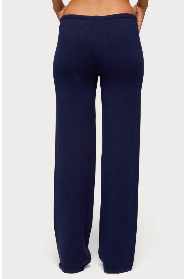 Alkira Straight Leg Knit Pants, Alternate, color, NAVY