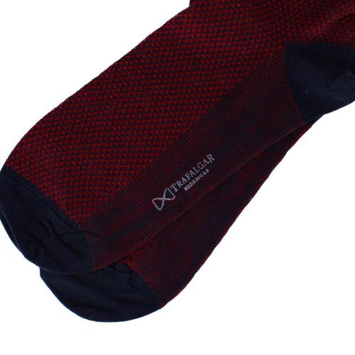 Trafalgar Clayton Birdseye Over The Calf Mercerized Cotton Socks In Red