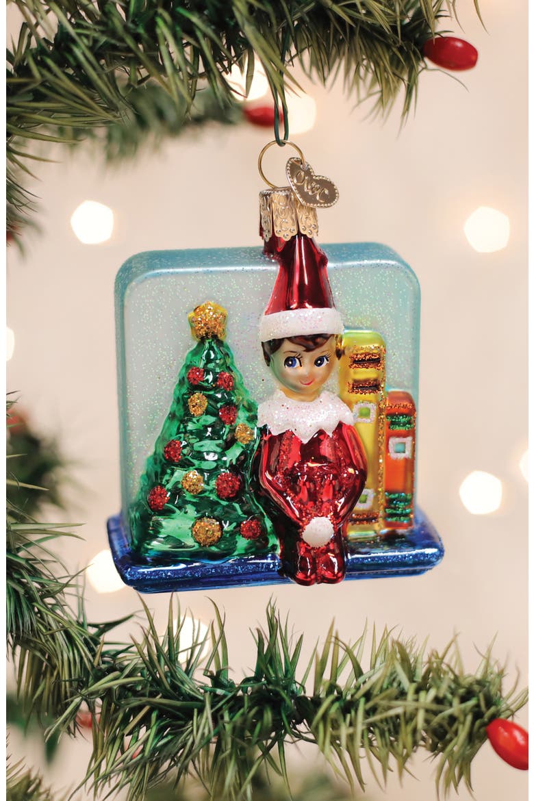 Scout Elf Storytime Christmas Ornament, Alternate, color, RED/ BLUE MULTI