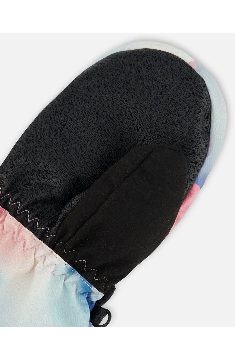 Deux par Deux Girl's Technical Mittens Printed Pastel Watercolor, Alternate, color, 