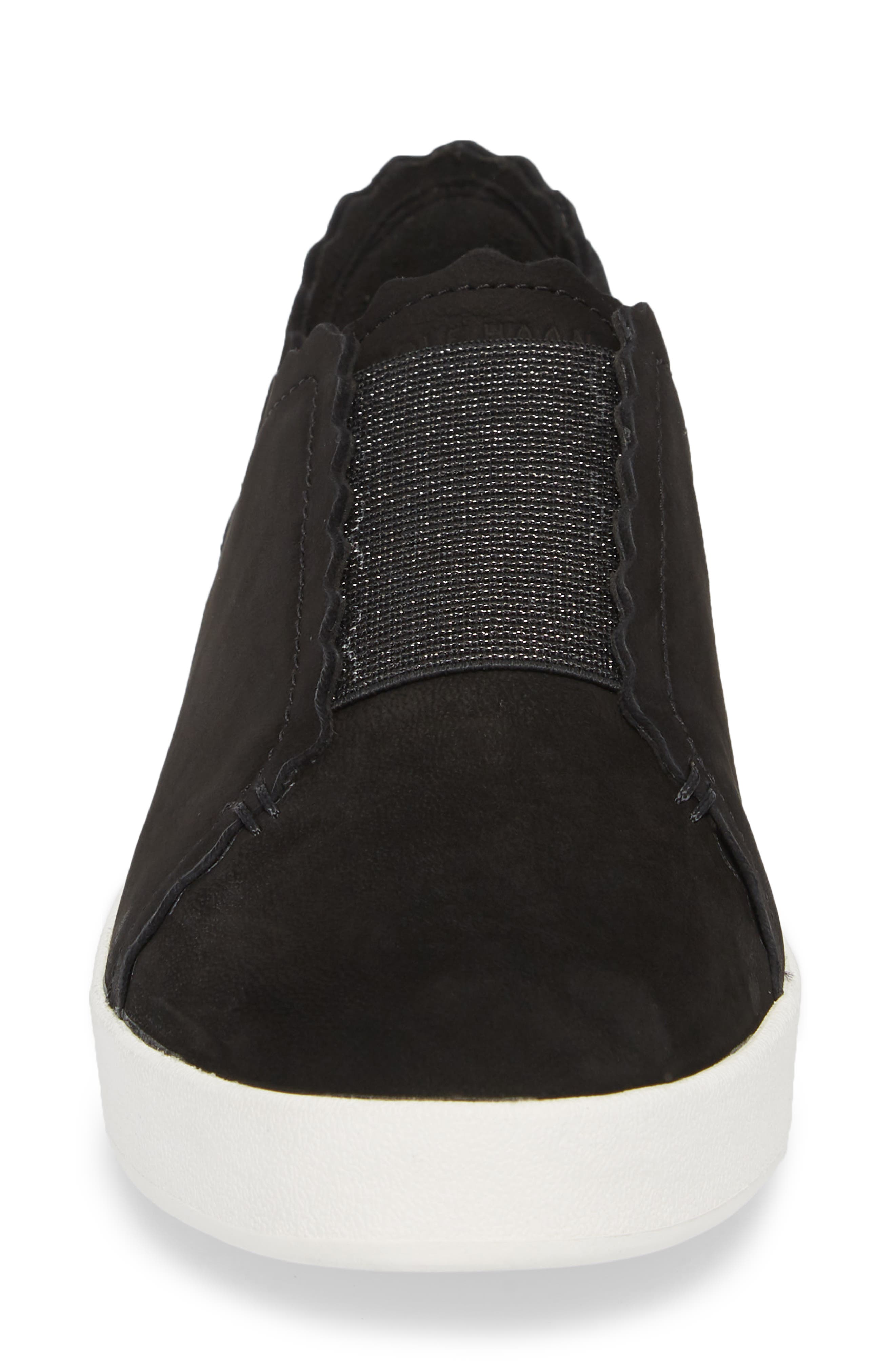GrandPro Spectator Scalloped Slip-On Sneaker, Alternate, color, BLACK NUBUCK