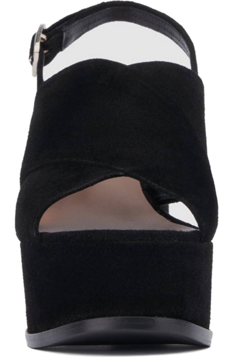 Aquatalia Nadina Platform Weatherproof Slingback Sandal, Alternate, color, Black