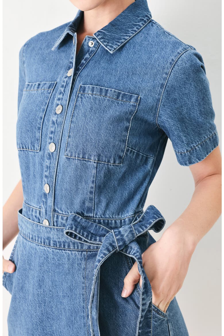 Denim Romper, Alternate, color, MEDIUM DENIM