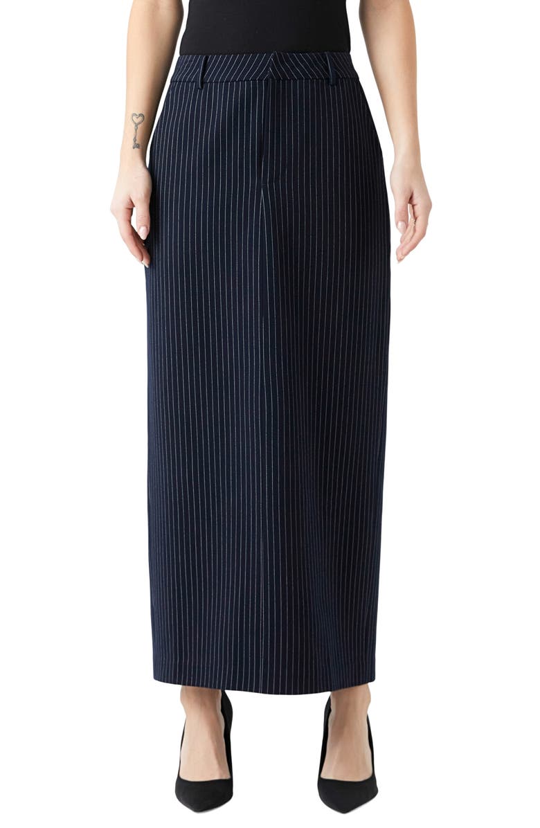 Grey Lab Pinstripe Maxi Skirt, Main, color,