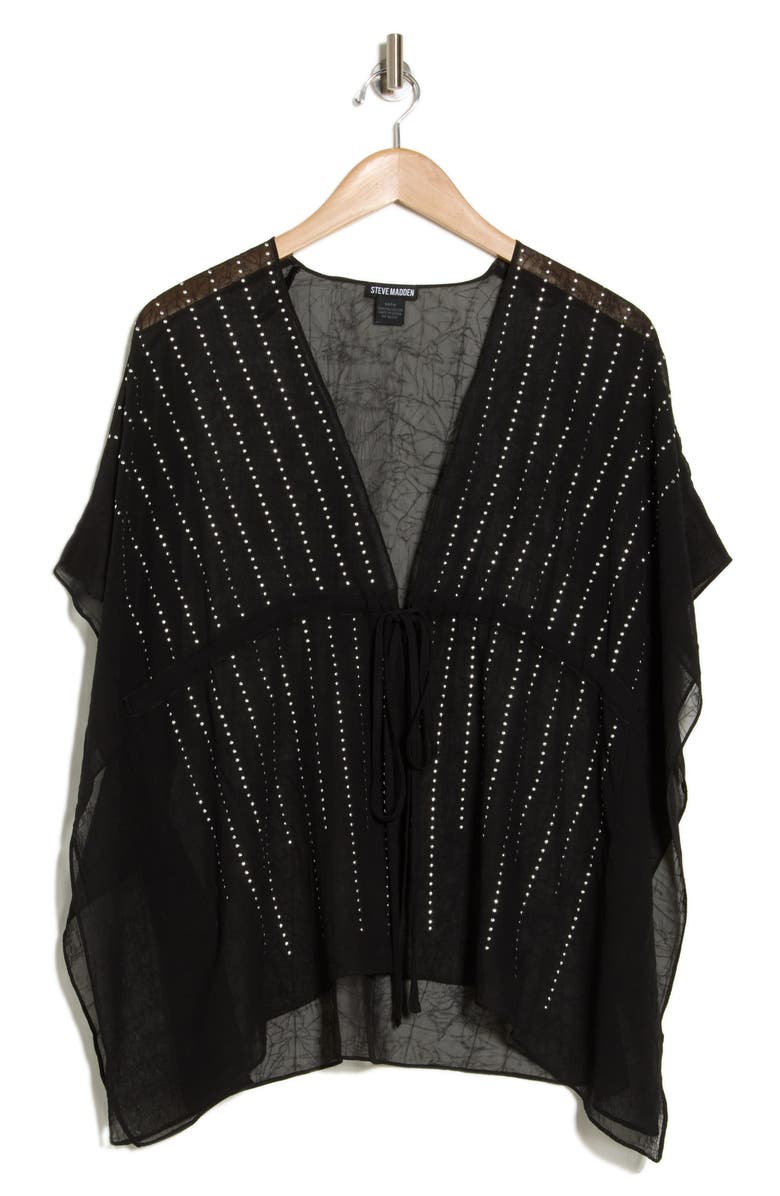 Steve Madden Studded Stripe Ruana, Alternate, color,