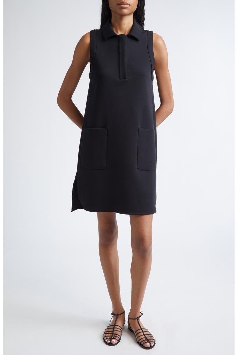 Saggina Double Face Jersey Polo Dress, Main, color, BLACK