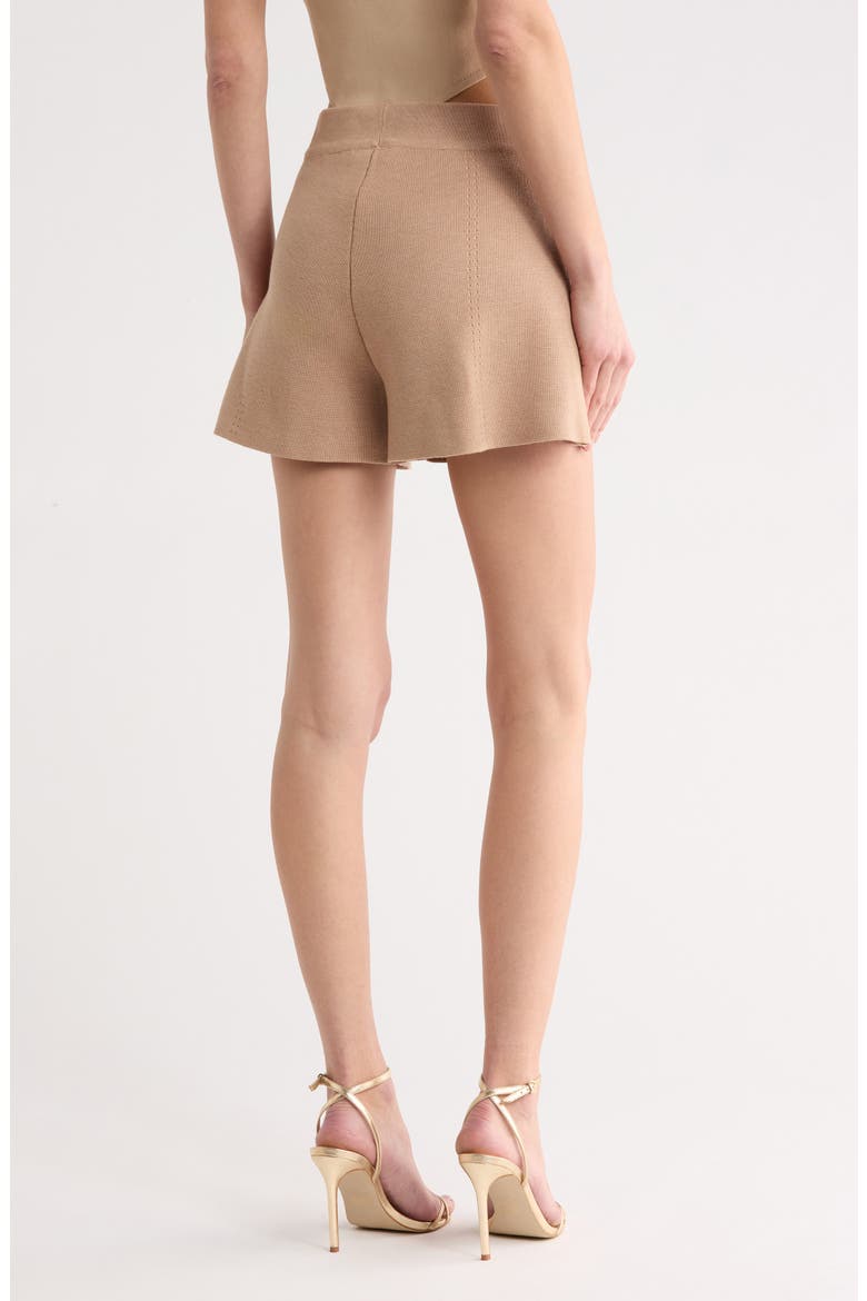 Lottie Knit Shorts, Alternate, color, DARK CAPPUCCINO/ GOLD