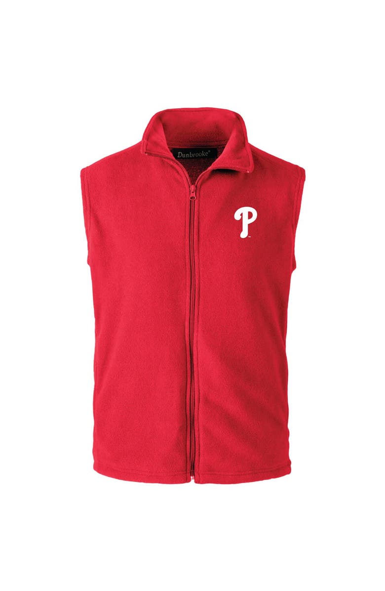 DUNBROOKE Men's Dunbrooke  Red Philadelphia Phillies Houston Full-Zip Vest, Main, color, 
