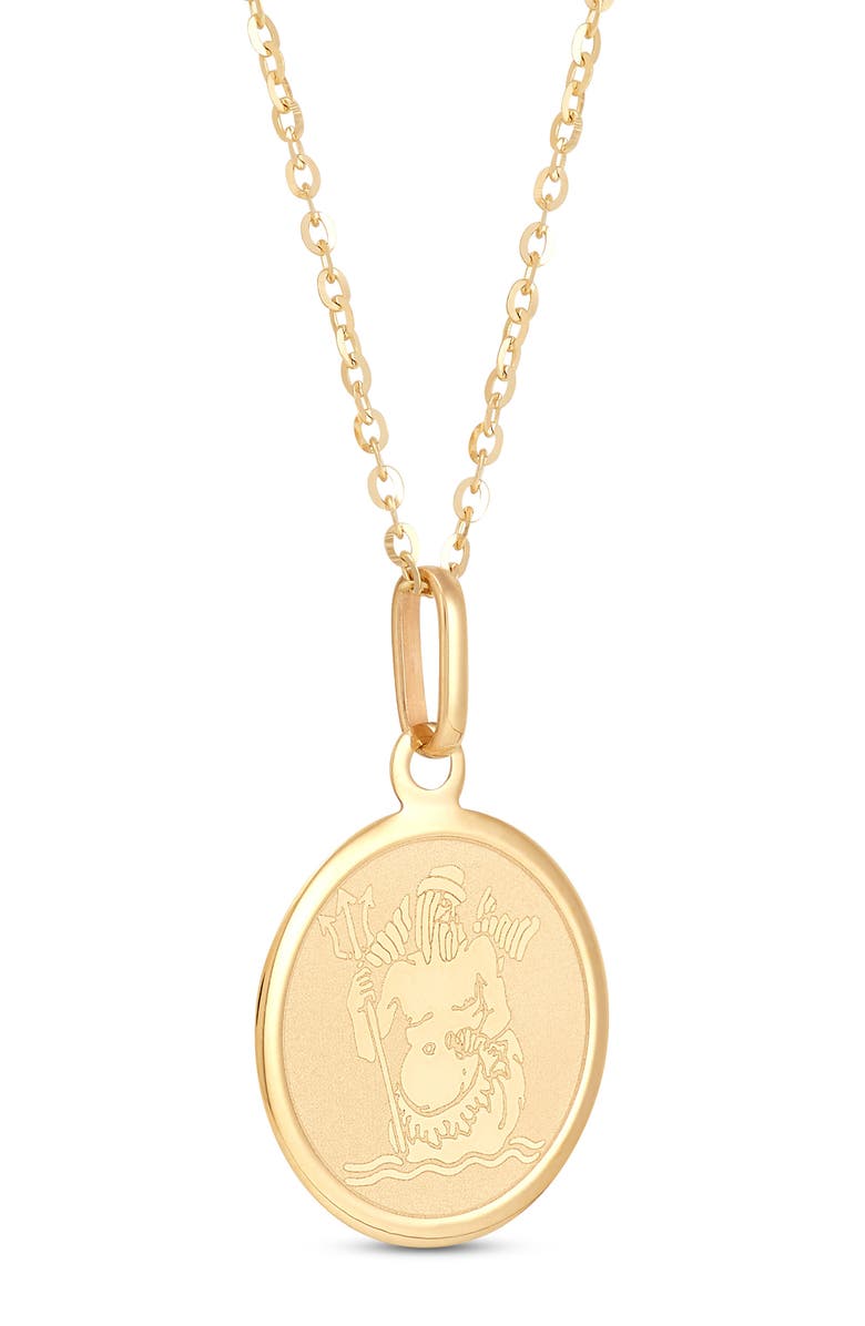 Frankie & Zoe Aquarius Pendant Necklace, Alternate, color, Yellow Gold