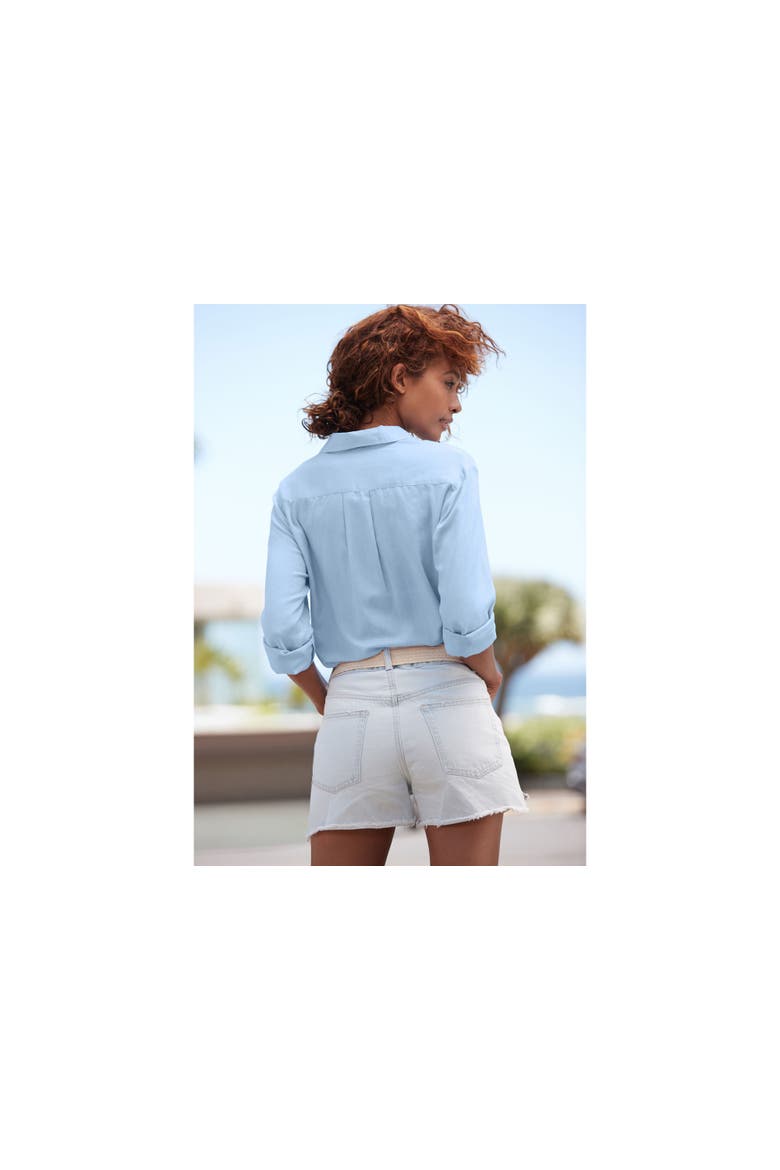 Button Down Blouse, Alternate, color, Blue