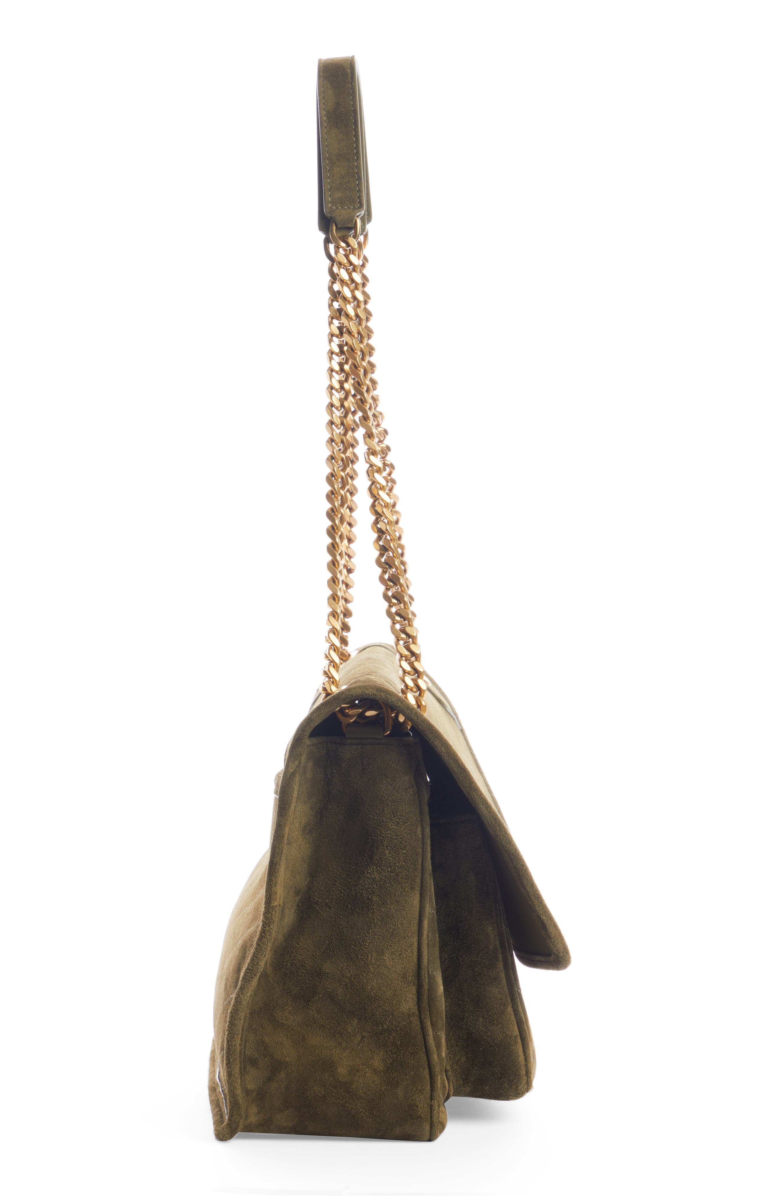 Medium Niki Suede Shoulder Bag, Alternate, color, LODEN GREEN