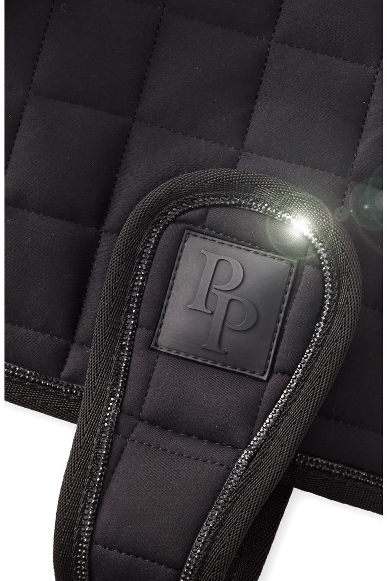 Roxy Crystal Bling Faux Leather Dog Coat, Alternate, color, BLACK BEAUTY