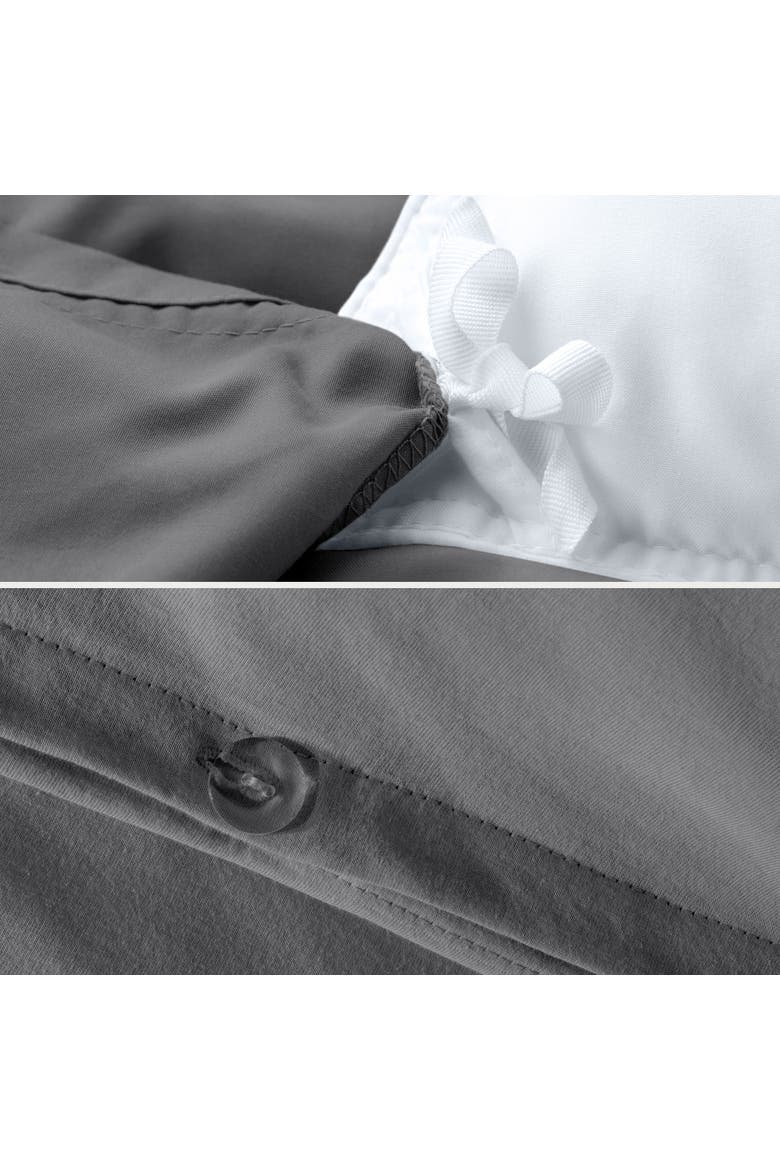 Organic Cotton Jersey Duvet Cover & Pillowcase Set, Alternate, color, Grey