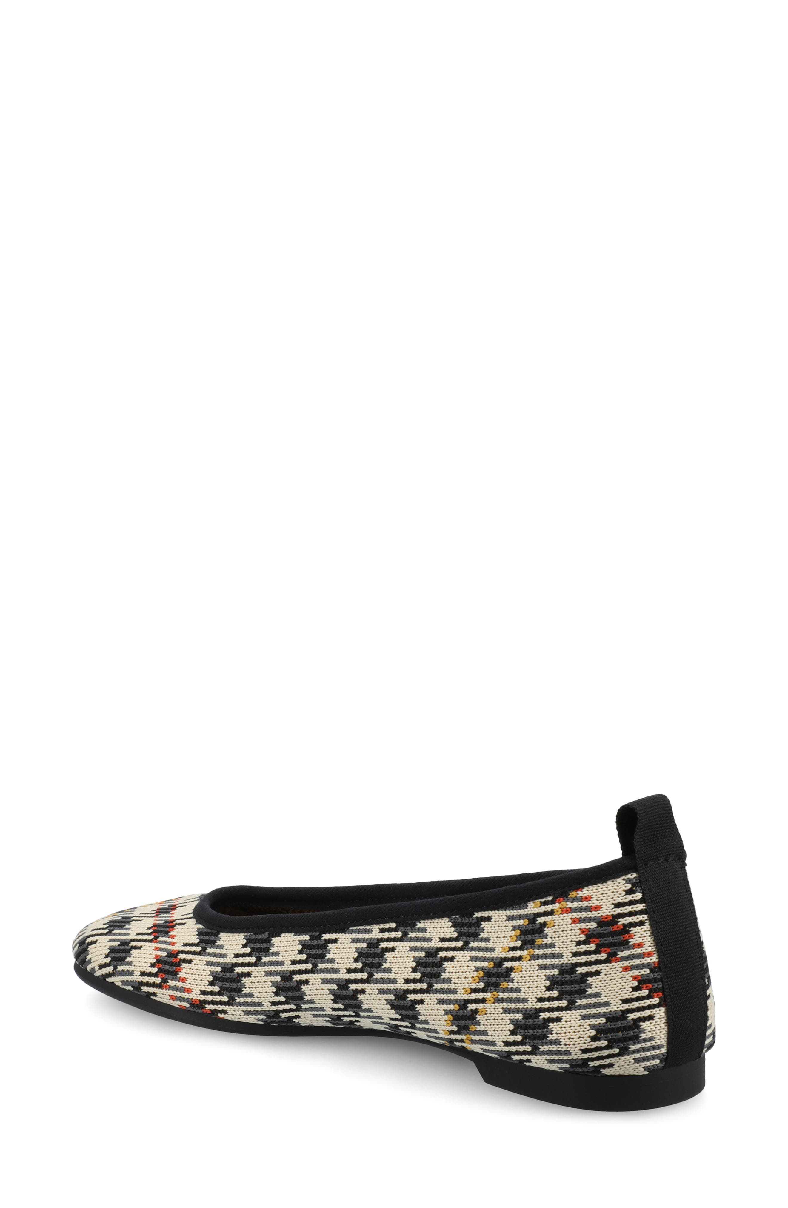 Aria Knit Flat, Alternate, color, BONE BLACK PLAID