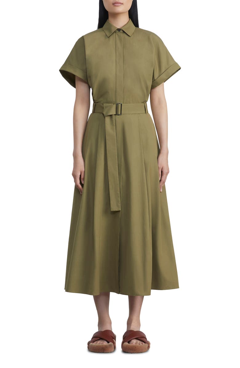 Lafayette 148 New York Upland Belted Cotton Poplin Shirtdress, Main, color, 