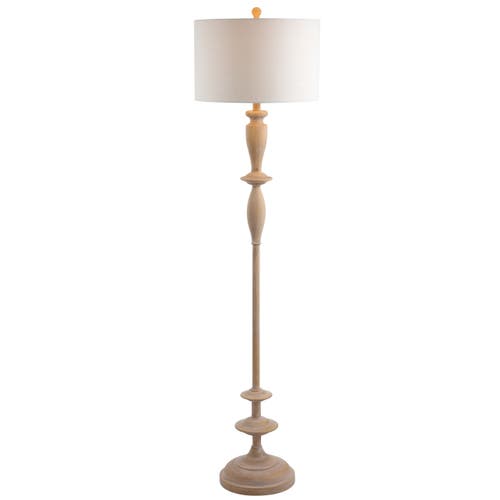 Jonathan Y Aldrin 63.5" Resin Led Floor Lamp, Brown Wood Finish In Brown