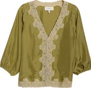 THE GREAT. The Long Sleeve Legacy Silk Top