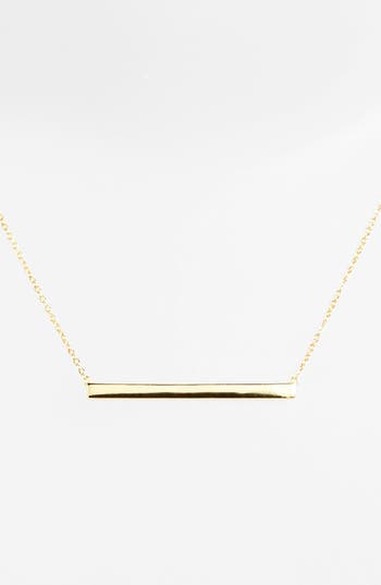 Argento Vivo Sterling Silver  Bar Pendant Necklace In Gold