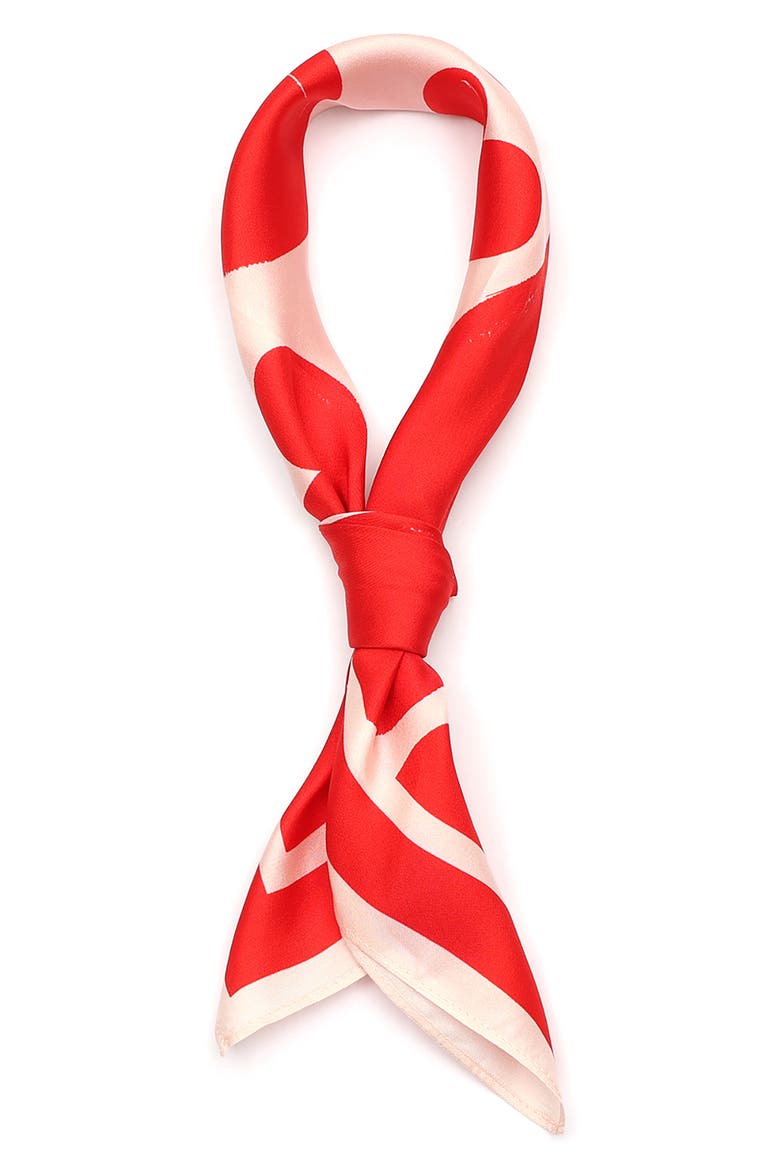 sweet hearts silk bandana, Alternate, color, PASTRY PINK/RED