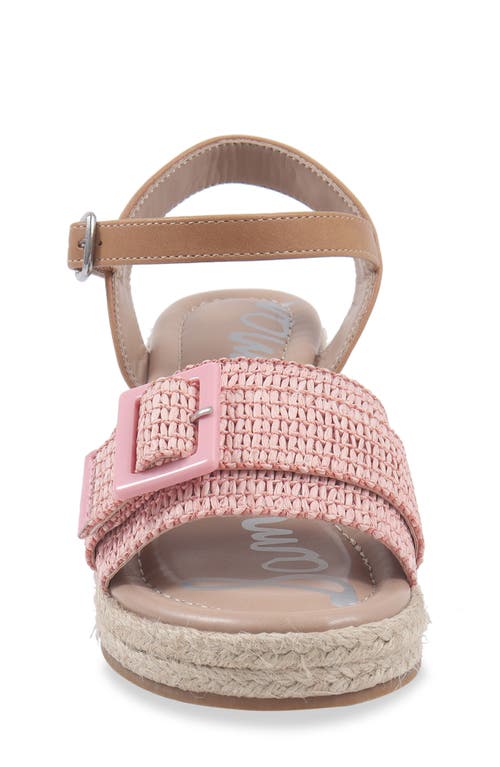 Shop Sam Edelman Kids' Lucia Espadrille Ankle Strap Platform Wedge Sandal In Pink