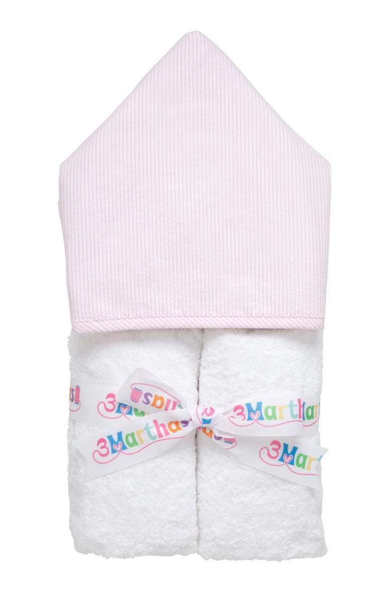 3 Marthas Seersucker Stripe Everykid Towel, Main, color, Pink