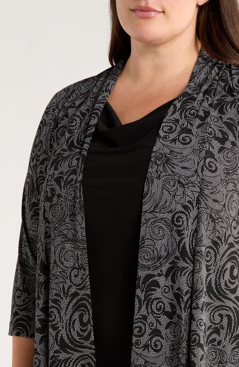 Connected Apparel Mock Jacket Dress, Alternate, color, Black