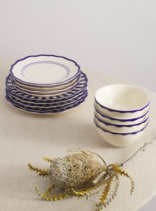Maison Madison Home Mix And Match 12 Piece Set With Cereal Bowl In Striped/solid/solid