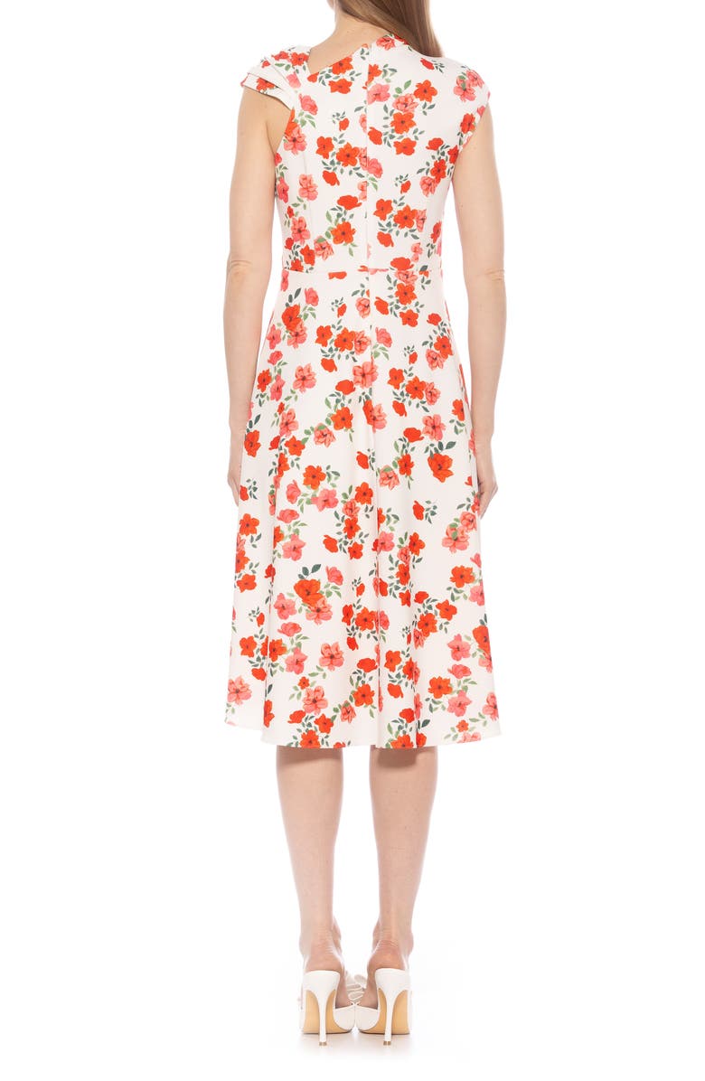 Alexia Admor Mariah Asymmetric Cap Sleeve Fit & Flare Dress, Alternate, color,