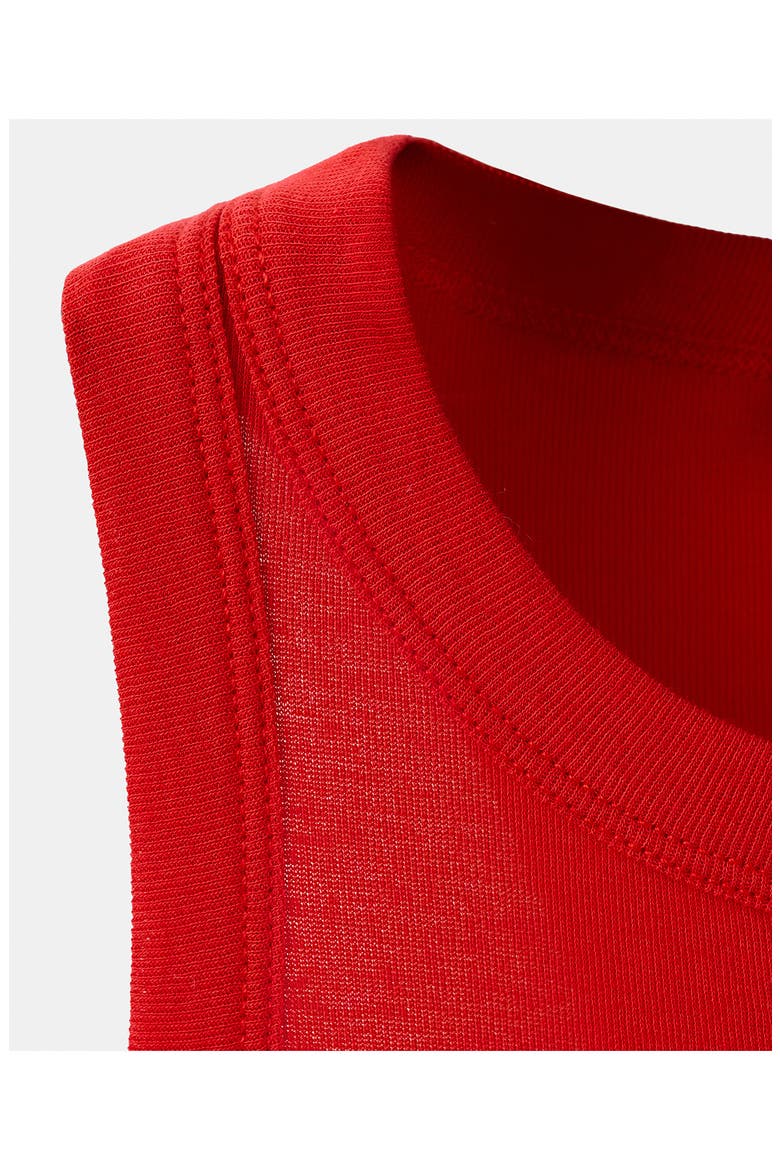 Starring Hailey Bieber Ruched Cotton Top, Alternate, color, RED