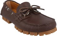 FERRAGAMO Gisoue Leather Boat Shoe