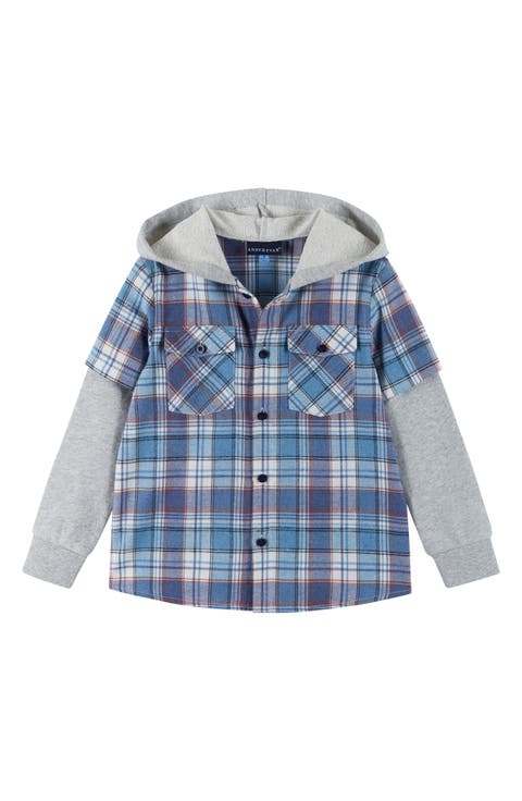 Kids' Layered Look Plaid Hoodie (Toddler, Little Kid & Big Kid)