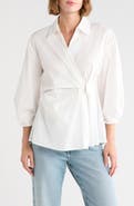 Gemma + Jane Draped D-Ring Faux Wrap Top