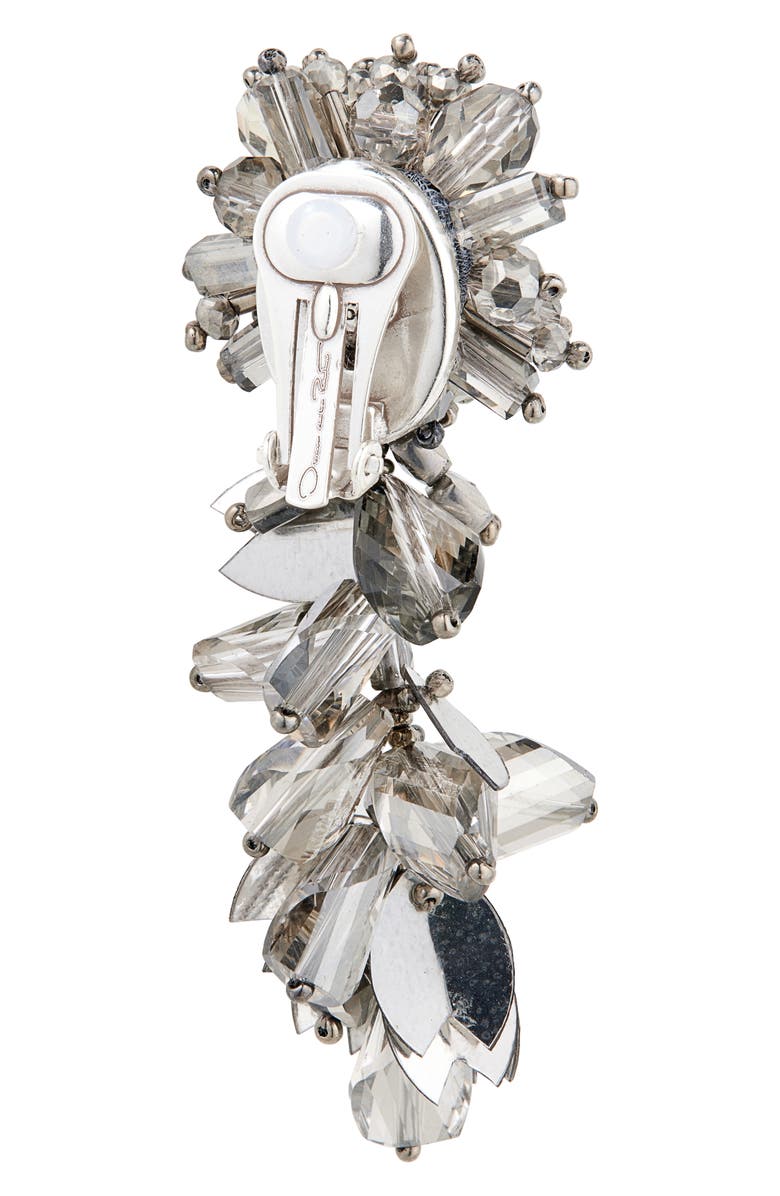 Oscar de la Renta Beaded Sequin Tassel Earrings, Alternate, color, Silver