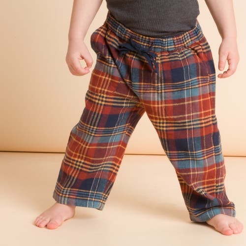 Beet World Baby Pants In Rust Plaid